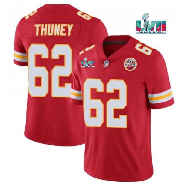 Men & Women & Youth Kansas City Chiefs #62 Joe Thuney Red Super Bowl LVII Patch Vapor Untouchable Limited Stitched Jersey->kansas city chiefs->NFL Jersey